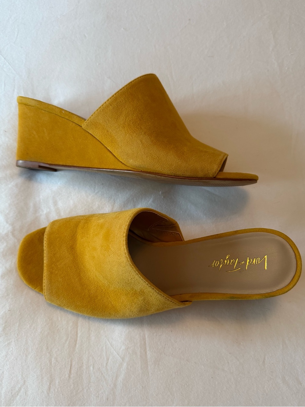 Lord & Taylor Suede Open-Toe Wedge Mule